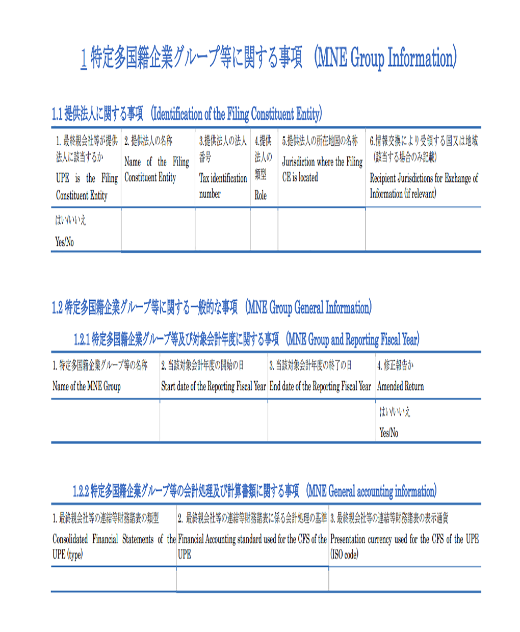 Japan Japan Pillar 2 GloBE Information Return Form form preview