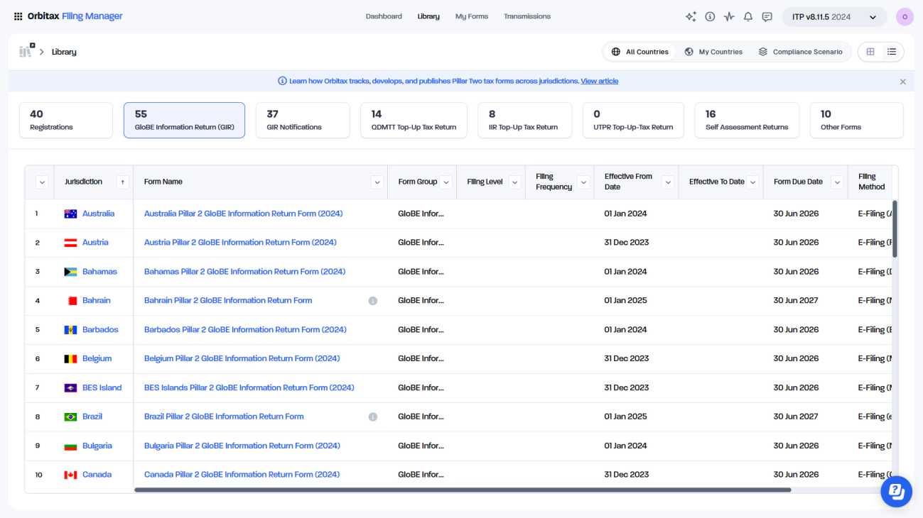 Orbitax Filing Manager Library